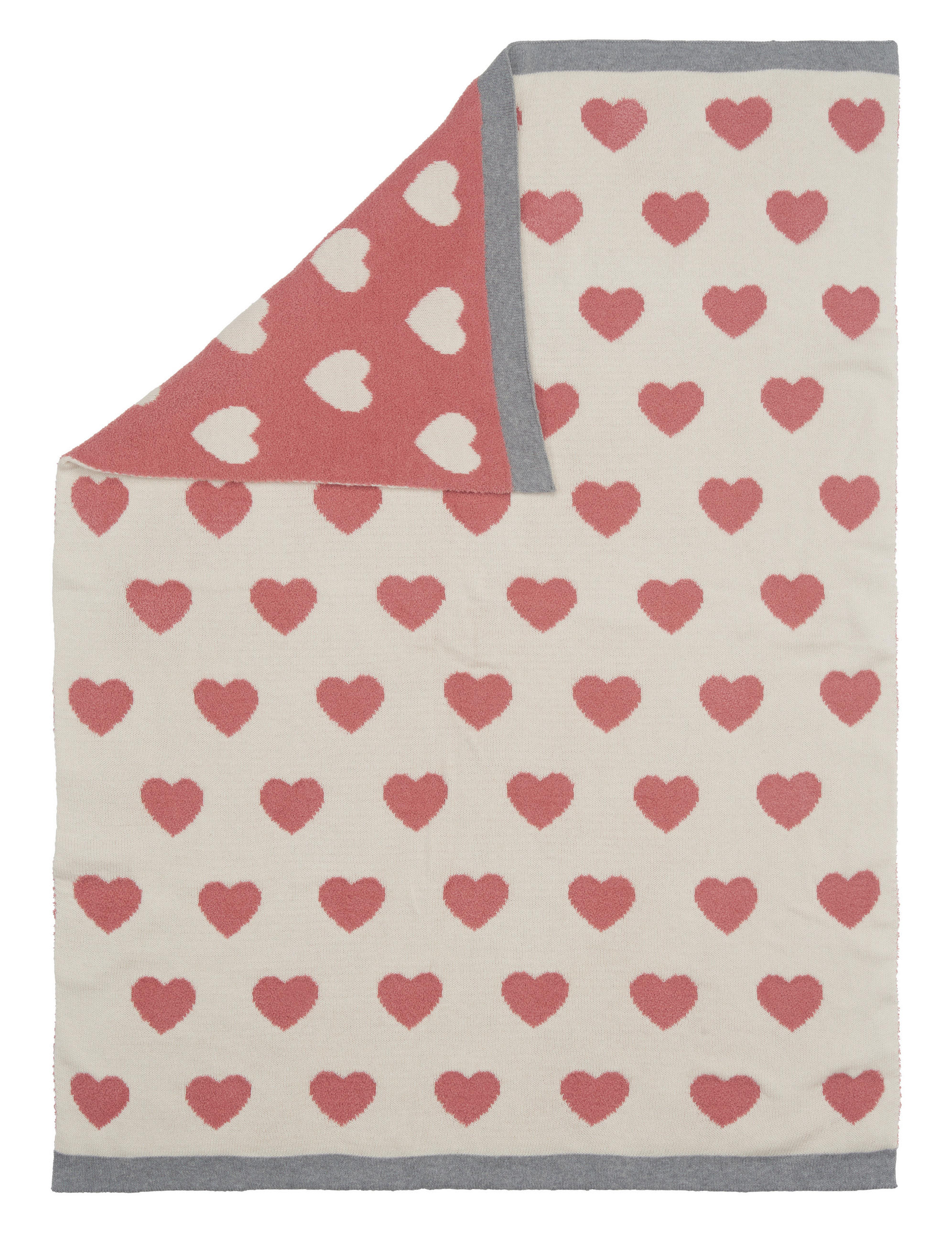 Patinio Schmusedecke Sweet Heart Natur, Pink 80x100 cm