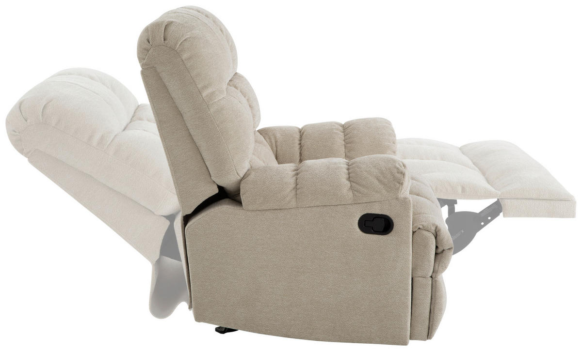 RELAXSESSEL CALIX Mikrofaser    - Beige/Schwarz, Design, Textil/Metall (91/105/102-172cm) - P & B
