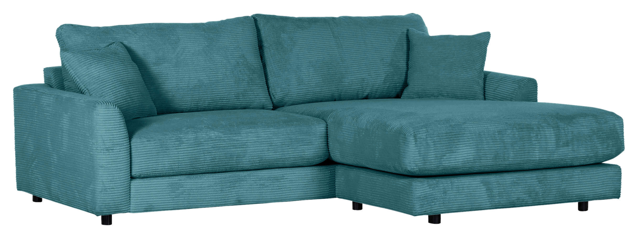 ECKSOFA Petrol Cord  - Petrol/Schwarz, Design, Kunststoff/Textil (240/175cm) - Landscape