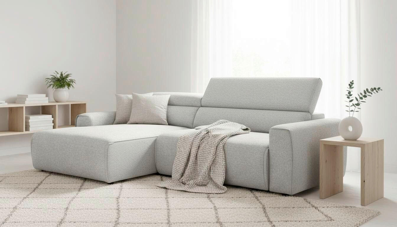 HÖRNSOFFA i chenille beige  - beige/svart, Design, textil/plast (160/258cm) - Livetastic