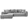 ECKSOFA in Mikrovelours Grau  319/194 cm  - Silberfarben/Grau, Basics, Kunststoff/Textil (319/194cm) - MID.YOU