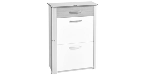 SCHUHKIPPER 71/97/34 cm - Chromfarben/Eichefarben, Design, Glas/Holzwerkstoff (71/97/34cm) - Moderano