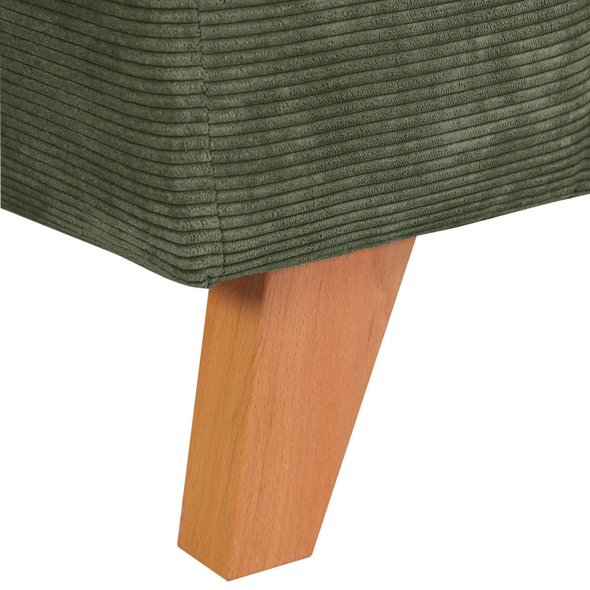 BIGSOFA in Cord Grün  - Buchefarben/Grün, Design, Holz/Textil (240/63/90cm) - MID.YOU