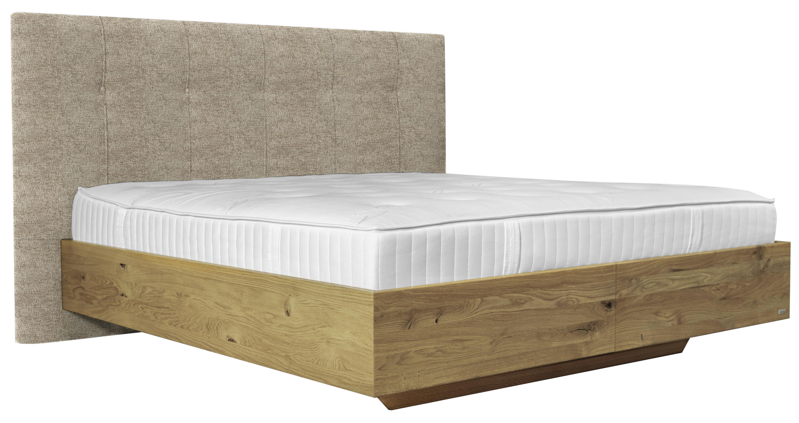 BOXSPRINGBETT 180/200 cm  in Sandfarben, Wildeiche  - Sandfarben/Wildeiche, Natur, Holz/Textil (180/200cm) - Valnatura