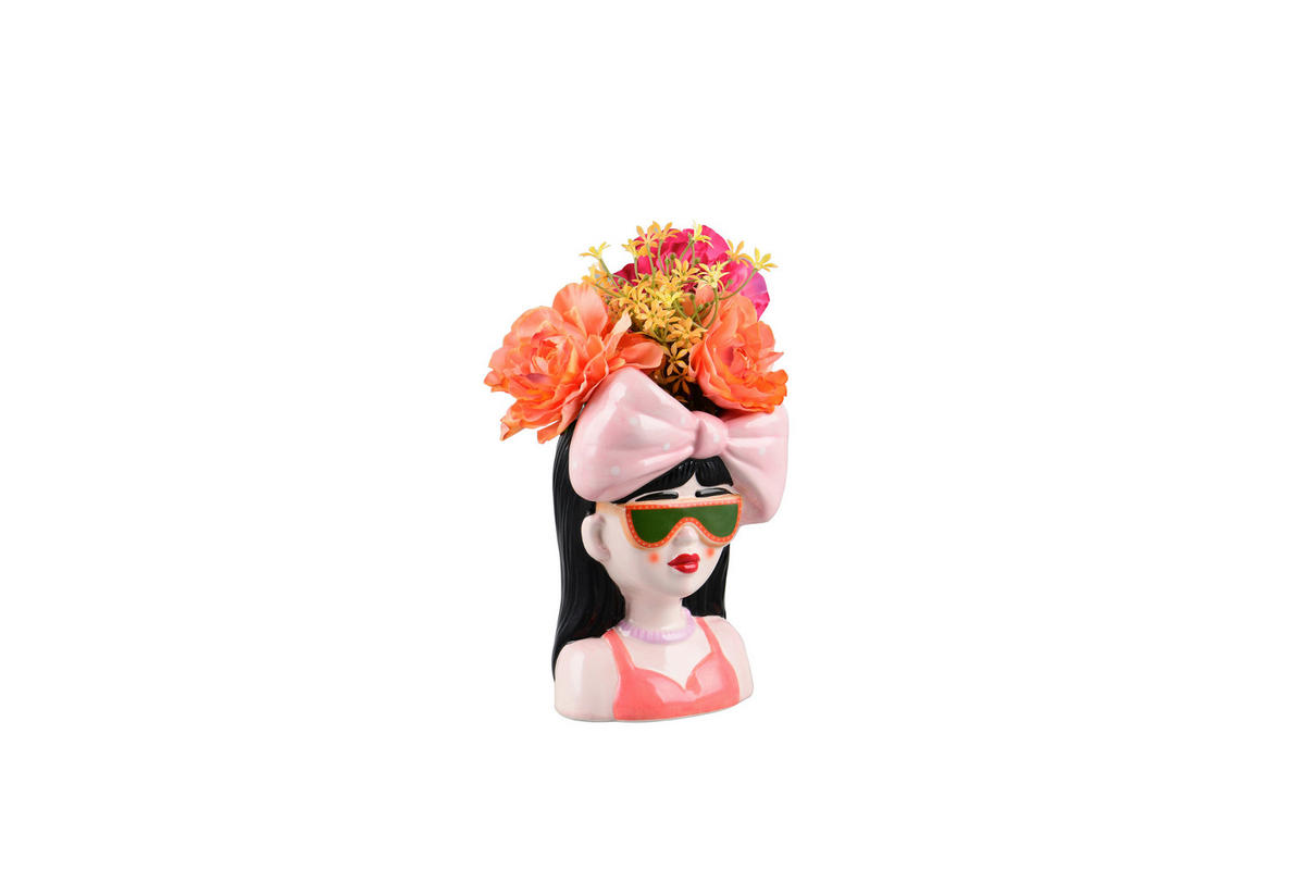 DEKOVASE  - Multicolor, Basics, Keramik (13/19,5/10,5cm) - Milino