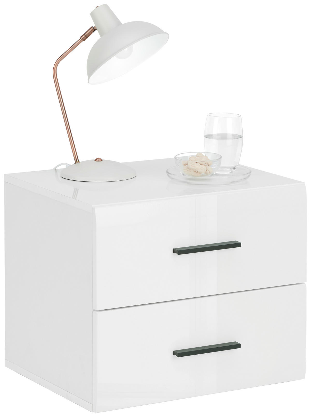 ÉJJELISZEKRÉNY fehér  - fehér, Basics, műanyag/faalapú anyag (50/42,8/41,6cm) - Hom`in