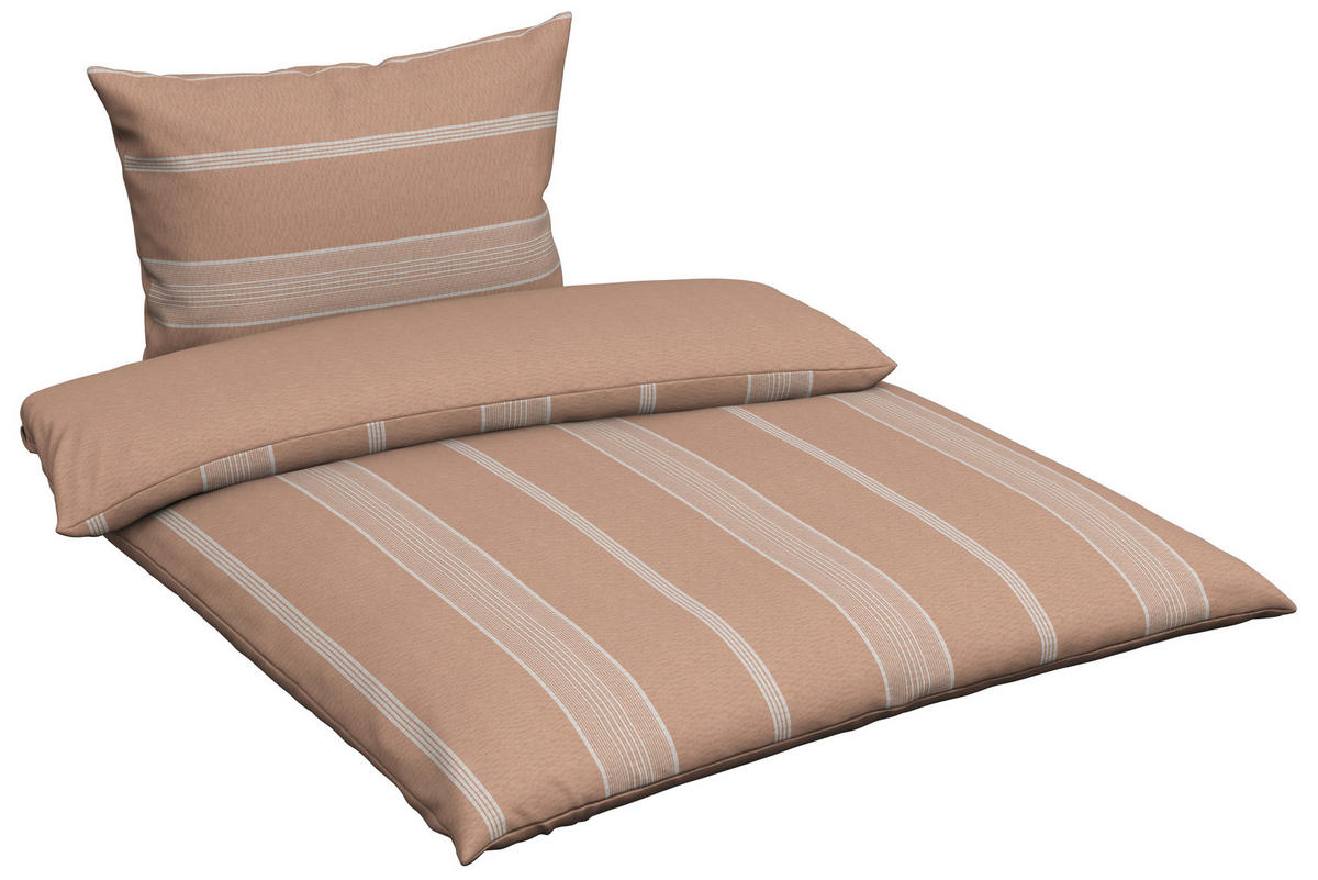 BETTWÄSCHESET 2-teilig REMSA Flanell 160/210 cm  - Beige, Konventionell, Textil (160/210cm) - Esposa