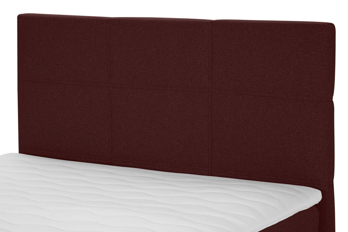 BOXSPRINGBETT 90/200 cm  in Dunkelrot  - Schwarz/Dunkelrot, Design, Kunststoff/Textil (90/200cm) - Welnova