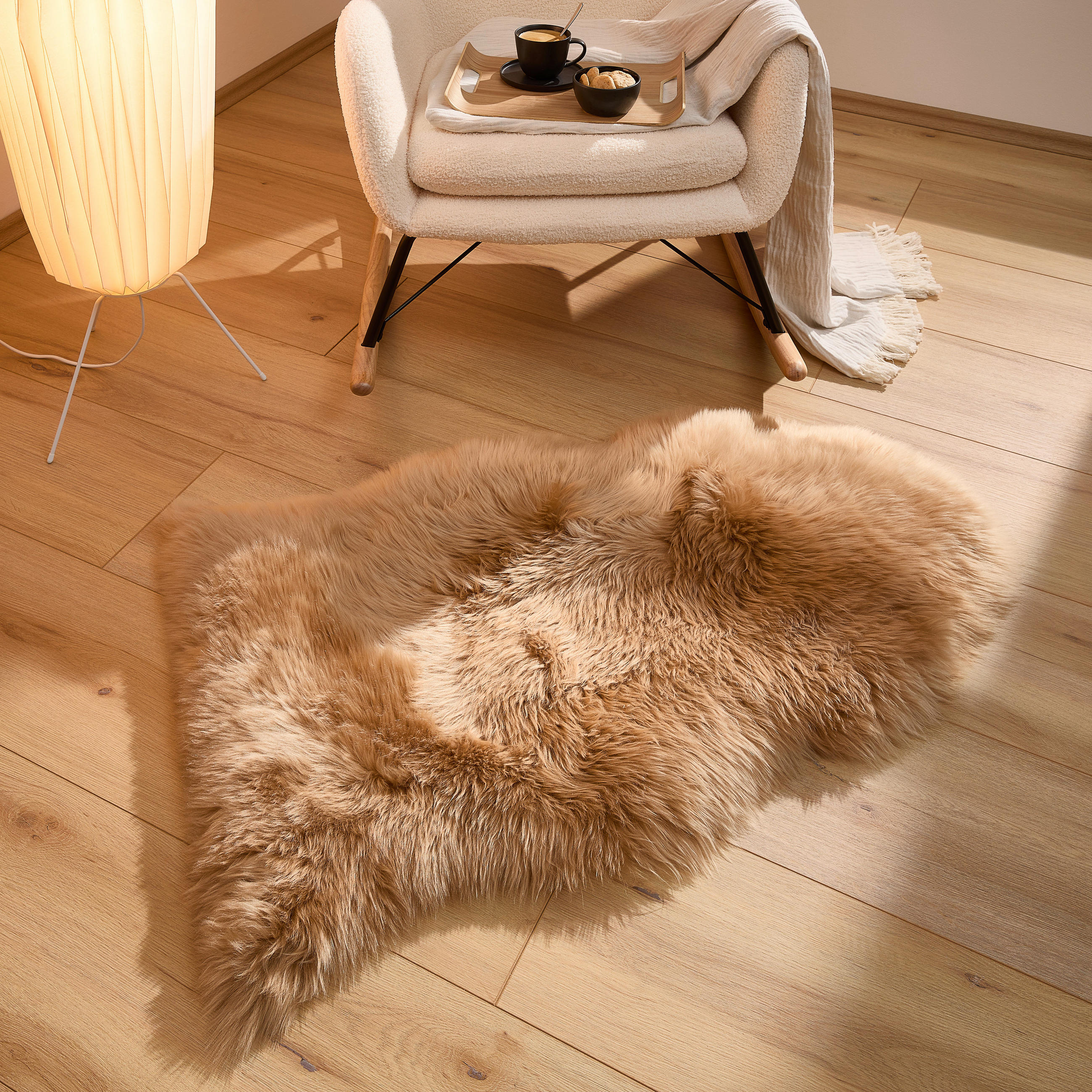SCHAFFELL 60/90 cm Hellbraun  - Hellbraun, Trend, Fell (60/90cm) - Linea Natura