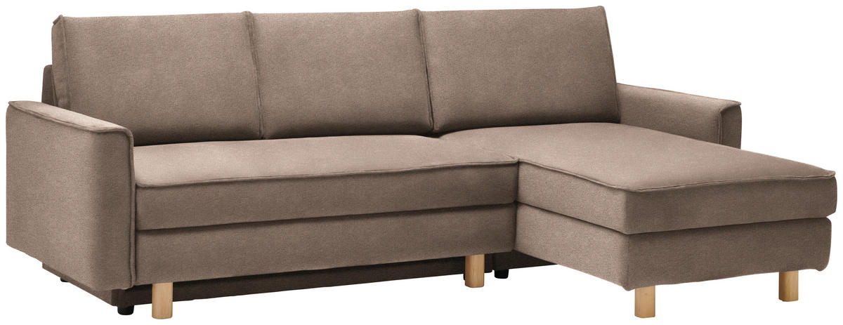 ECKSOFA in Chenille Braun  237/170 cm  - Eichefarben/Braun, KONVENTIONELL, Holz/Textil (237/170cm) - Sedda