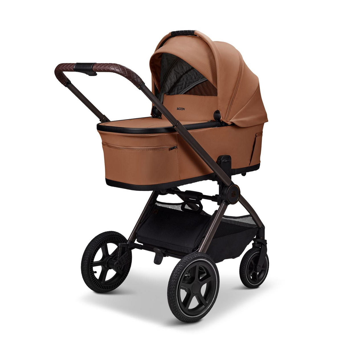 KINDERWAGENSET  GIO FOLD SET AIR  cognac  - Cognac/Braun, Basics, Textil/Metall (120/58/92cm) - Moon Edition