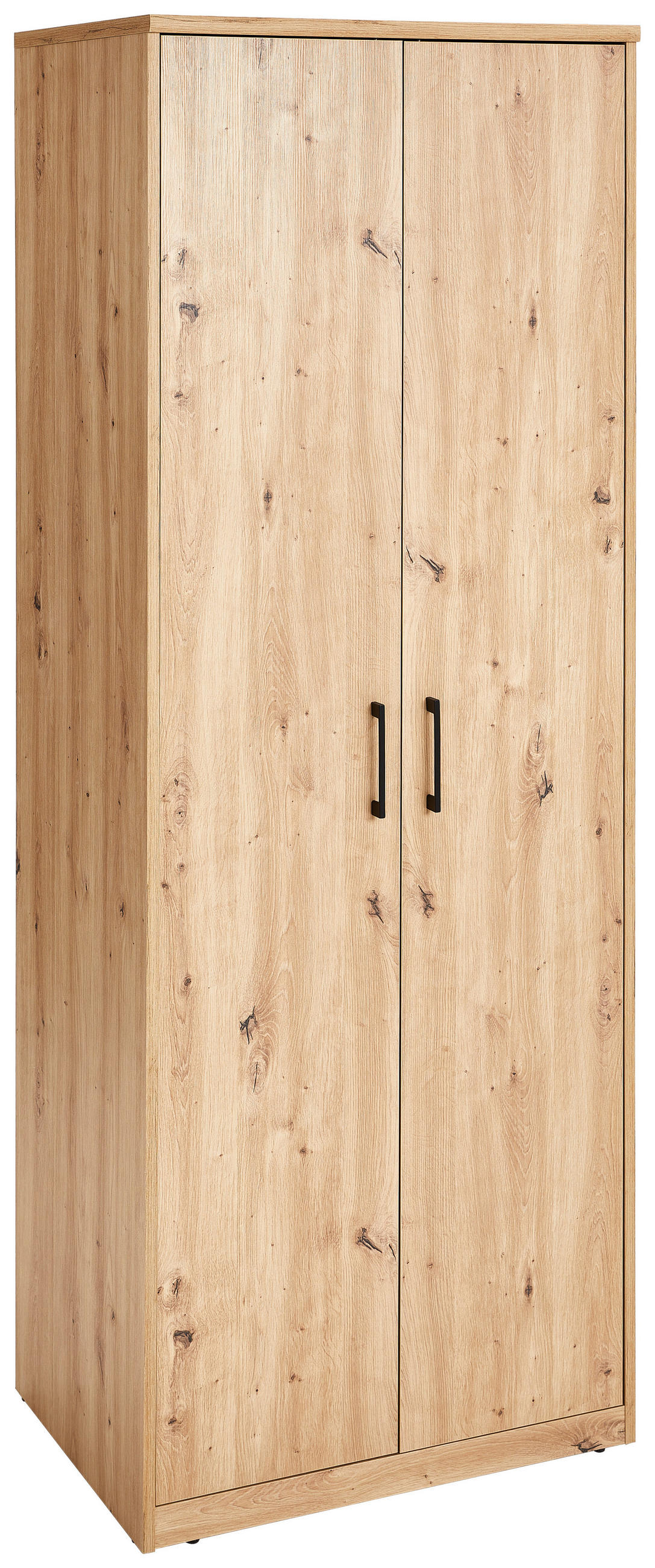 MEHRZWECKSCHRANK 72/194/54 cm  - Schwarz/Eiche Artisan, Basics, Holzwerkstoff/Metall (72/194/54cm) - Xora