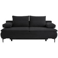 BOXSPRINGSOFA in Flachgewebe Anthrazit  - Anthrazit, Konventionell, Textil/Metall (204/93/100cm) - Novel