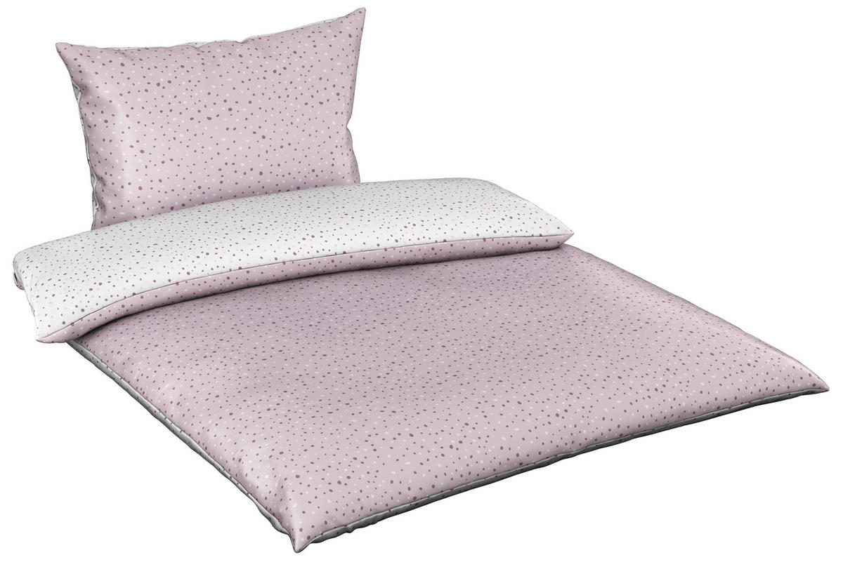OBOJESTRANSKA POSTELJNINA HAVA 140/200 cm saten roza  - roza, Konvencionalno, tekstil (140/200cm) - Esposa