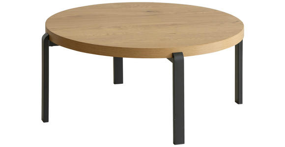 COUCHTISCHSET in Metall, Holzwerkstoff 80/80/38 cm  - Eichefarben/Schwarz, Design, Holzwerkstoff/Metall (80/80/38cm) - Carryhome