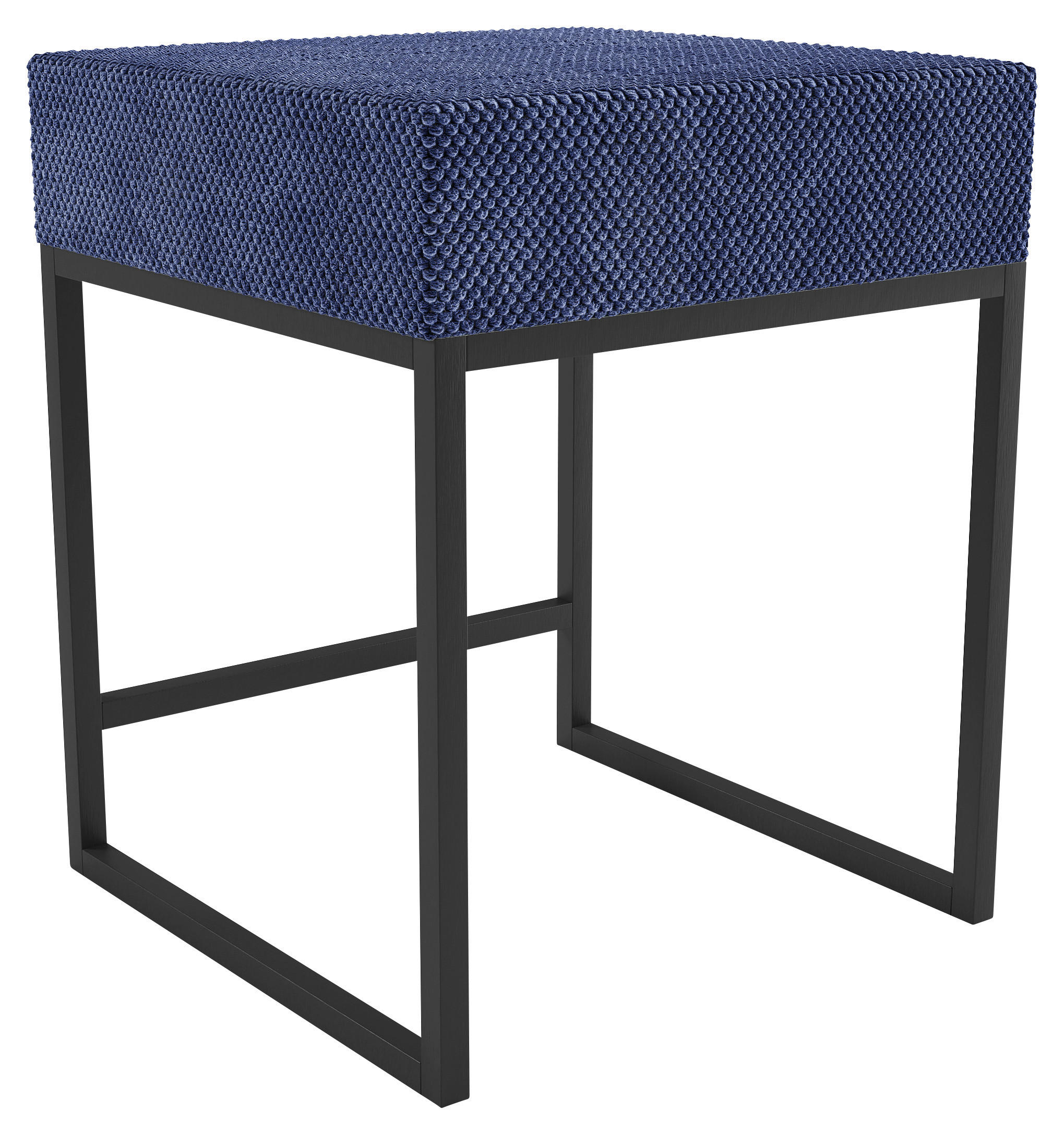 NACHTSCHRANK 45/55/45 cm, Blau,  - Blau/Schwarz, Design, Textil/Metall (45/55/45cm) - Esposa