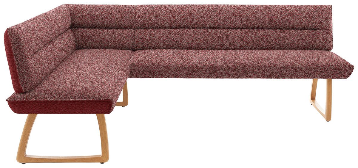 ECKBANK Textil Rot  - Eichefarben/Rot, Design, Holz/Textil (162/237cm) - Koinor
