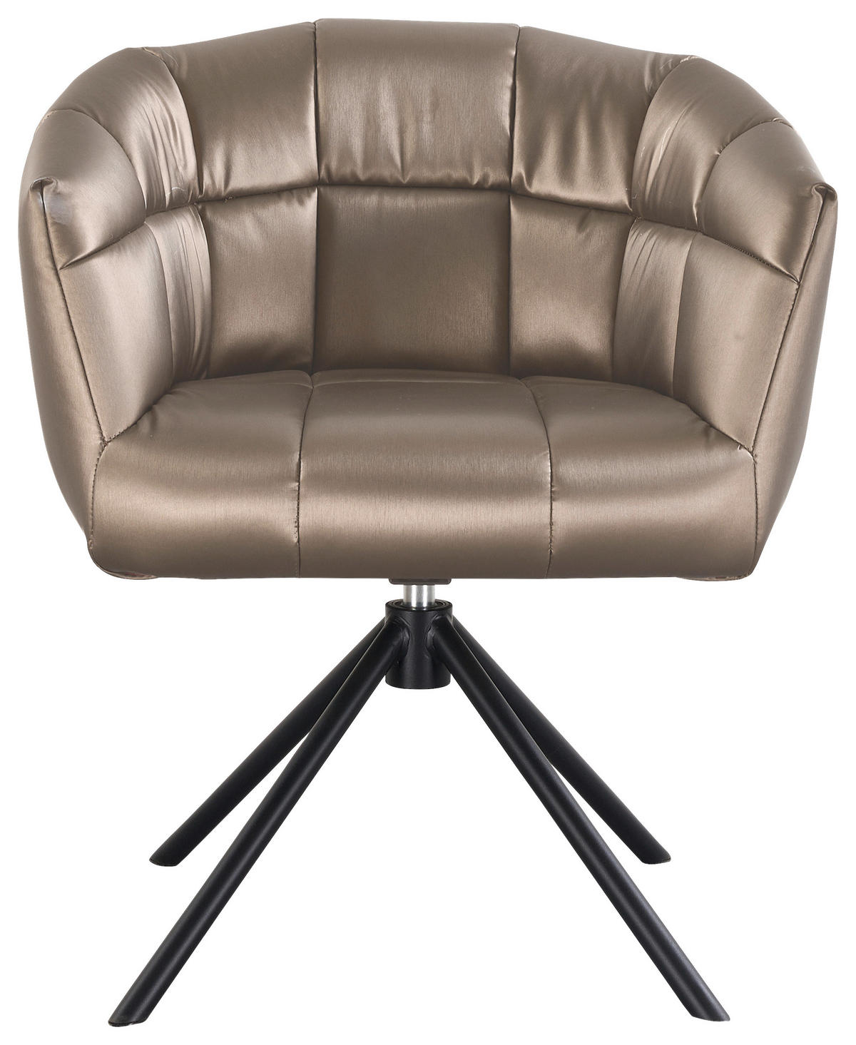 ARMLEHNSTUHL  Sitzfläche 360° drehbar Webstoff  - Taupe/Schwarz, Design, Textil/Metall (67/79/64cm) - Novel