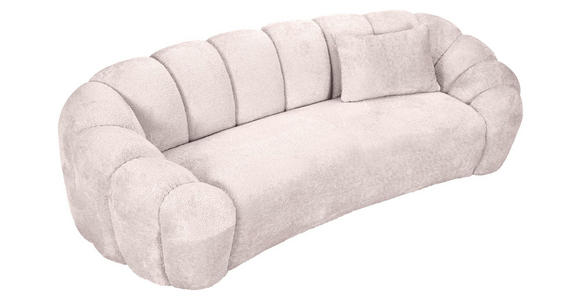 BIGSOFA in Chenille Rosa  - Schwarz/Rosa, KONVENTIONELL, Kunststoff/Textil (248/78/112cm) - Carryhome