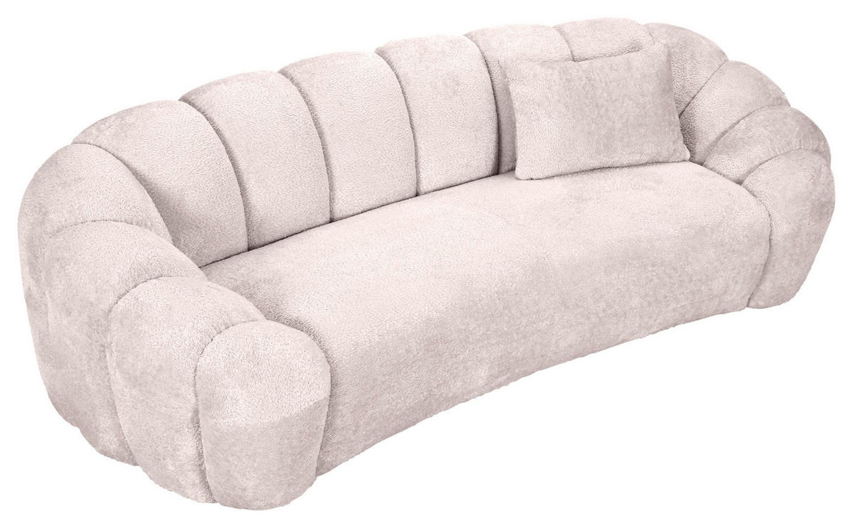 BIGSOFA in Chenille Rosa  - Schwarz/Rosa, KONVENTIONELL, Kunststoff/Textil (248/78/112cm) - Carryhome