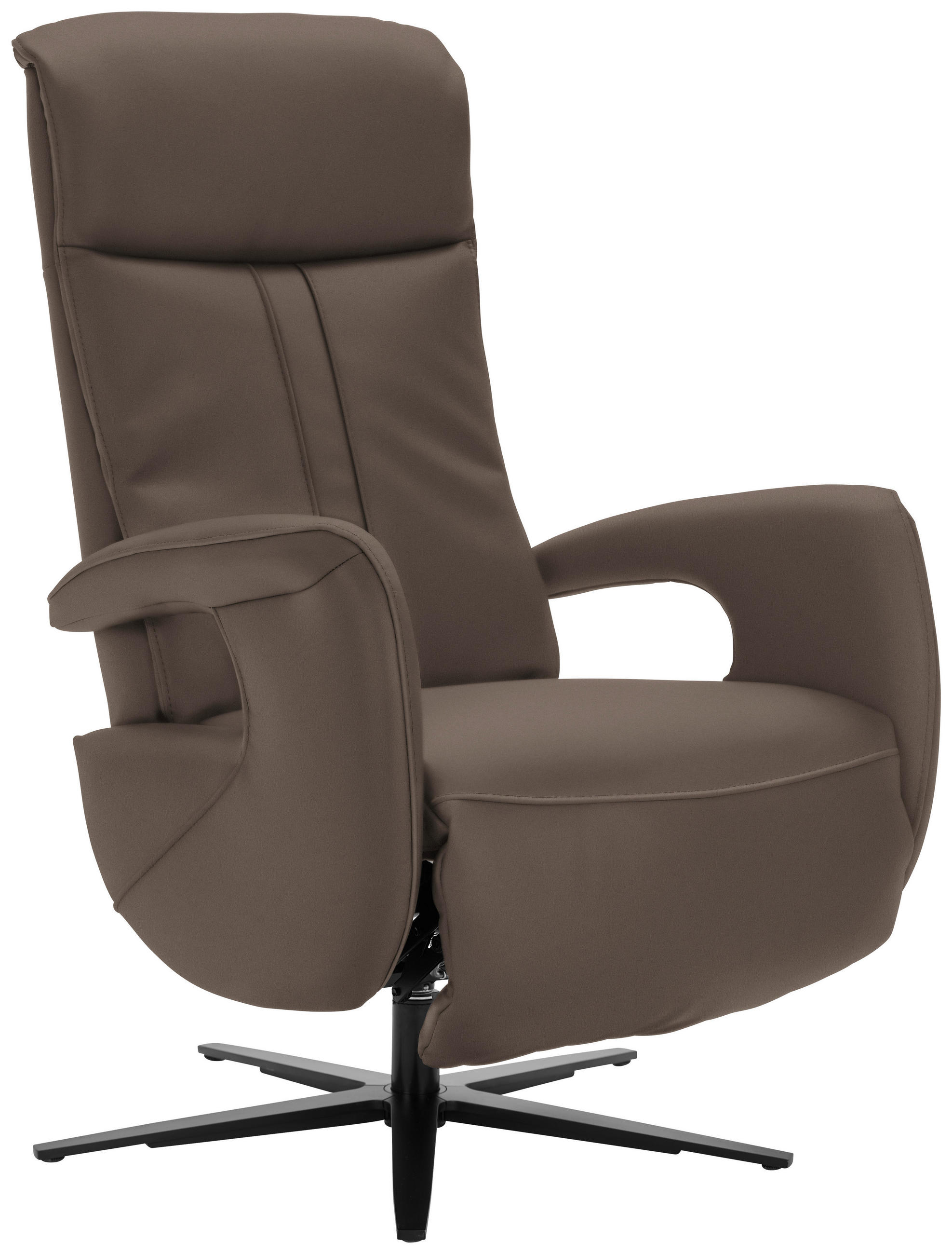 RELAXSESSEL in Leder Dunkelbraun  - Dunkelbraun/Schwarz, Design, Leder/Metall (71/112/83cm) - Dieter Knoll