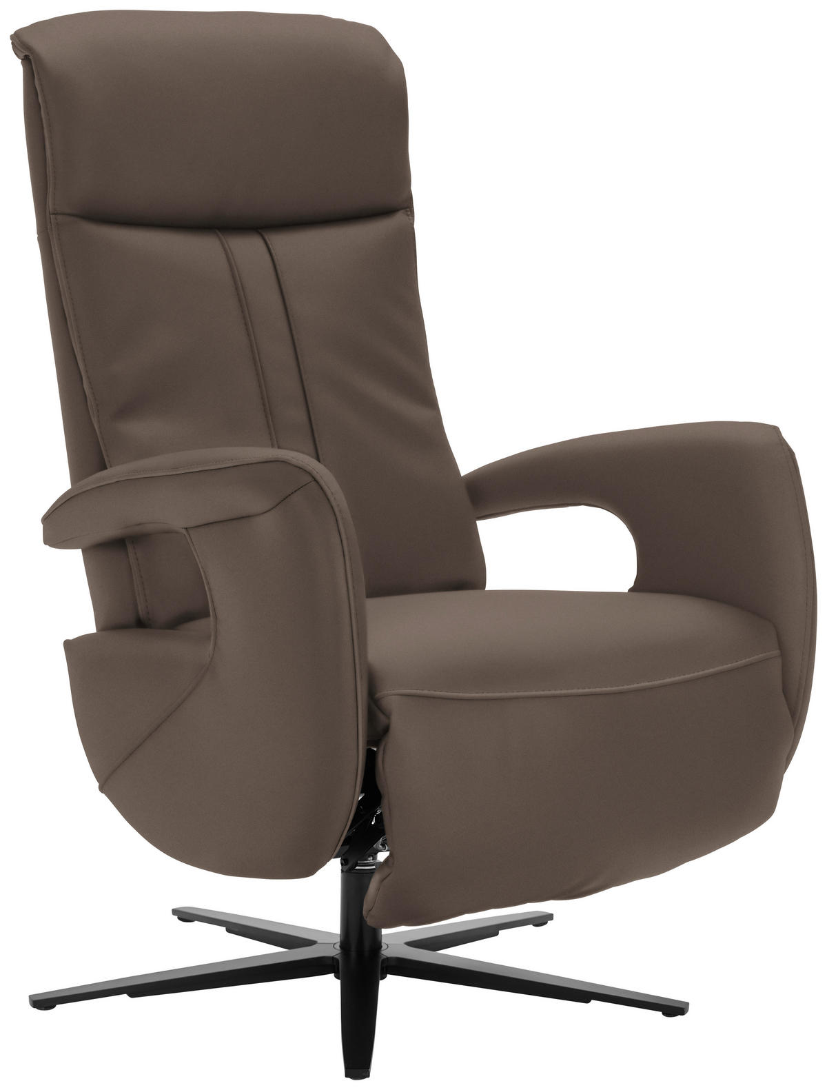 RELAXSESSEL in Leder Dunkelbraun  - Dunkelbraun/Schwarz, Design, Leder/Metall (71/112/83cm) - Dieter Knoll