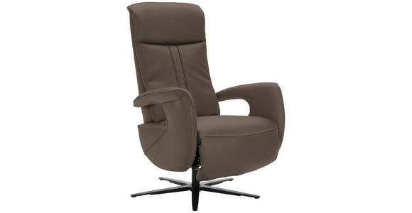 RELAXSESSEL in Leder Dunkelbraun - Dunkelbraun/Schwarz, Design, Leder/Metall (71/112/83cm) - Dieter Knoll
