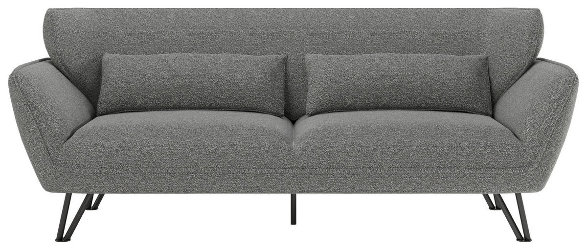 3-SITZER-SOFA in Webstoff Anthrazit  - Anthrazit, MODERN, Textil/Metall (228/81/89cm) - MID.YOU
