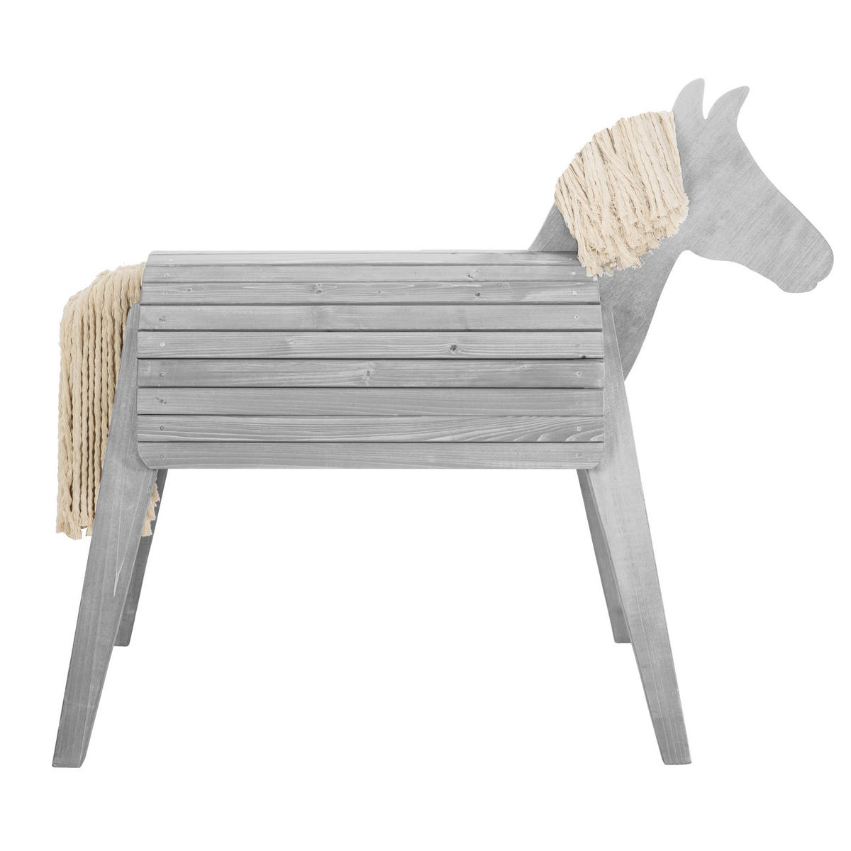 HOLZPFERD - Grau, Basics, Holz (63/123/153cm) - Roba