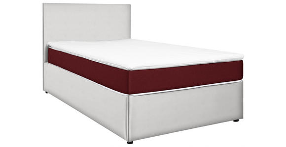 BOXBETT 120/200 cm in Rot, Weiß - Rot/Weiß, KONVENTIONELL, Holz/Holzwerkstoff (120/200cm) - Carryhome