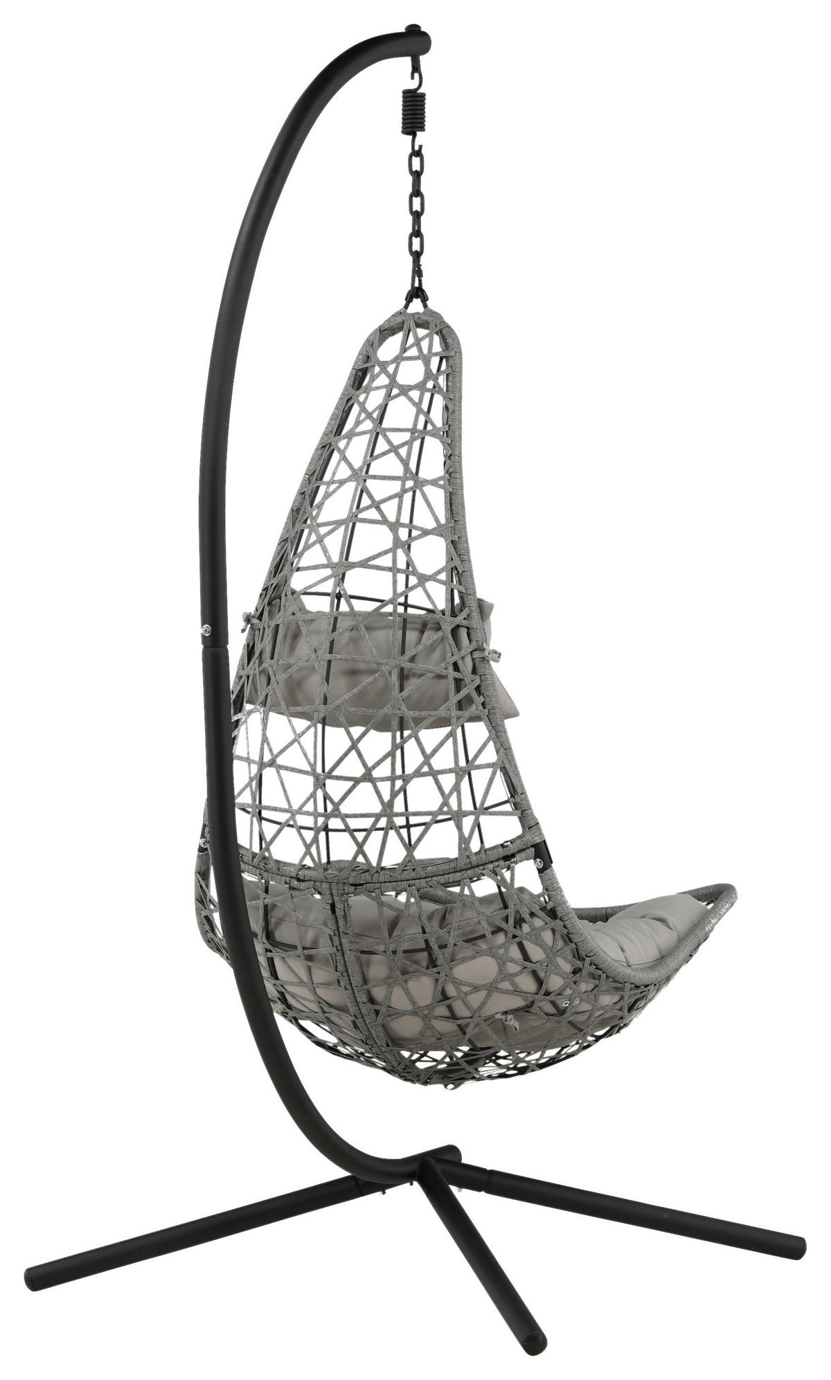 HÄNGFÅTÖLJ   132/205/130 cm  - grå/svart, Klassisk, plast (132/205/130cm) - Gardenson