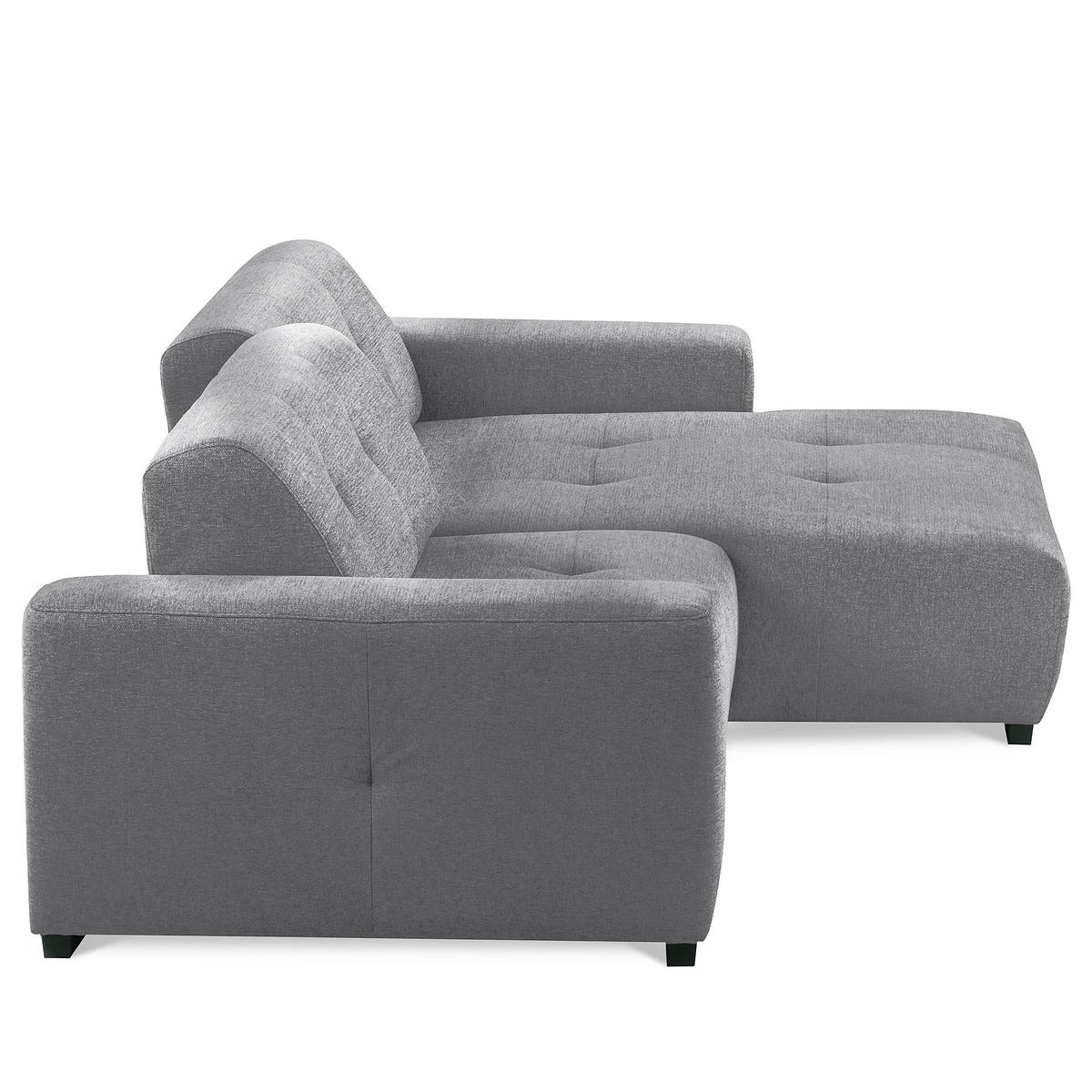 ECKSOFA AUSTIN Grau Flachgewebe Sitztiefenverstellung  - Schwarz/Grau, Design, Kunststoff/Textil (286/169cm) - Livetastic