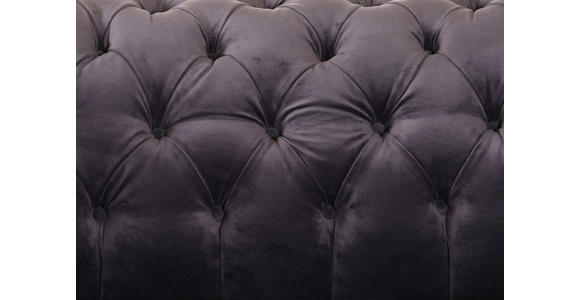 CHESTERFIELD-SOFA Anthrazit Flachgewebe  - Anthrazit/Schwarz, LIFESTYLE, Textil/Metall (195/80/100cm) - Landscape