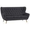 3-SITZER-SOFA in Cord Anthrazit  - Anthrazit, Design, Holz/Textil (187/101/95cm) - Stylife
