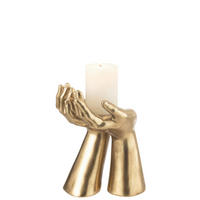 KERZENHALTER - Goldfarben, Basics, Kunststoff (19/17.5/25cm) - Ambia Home