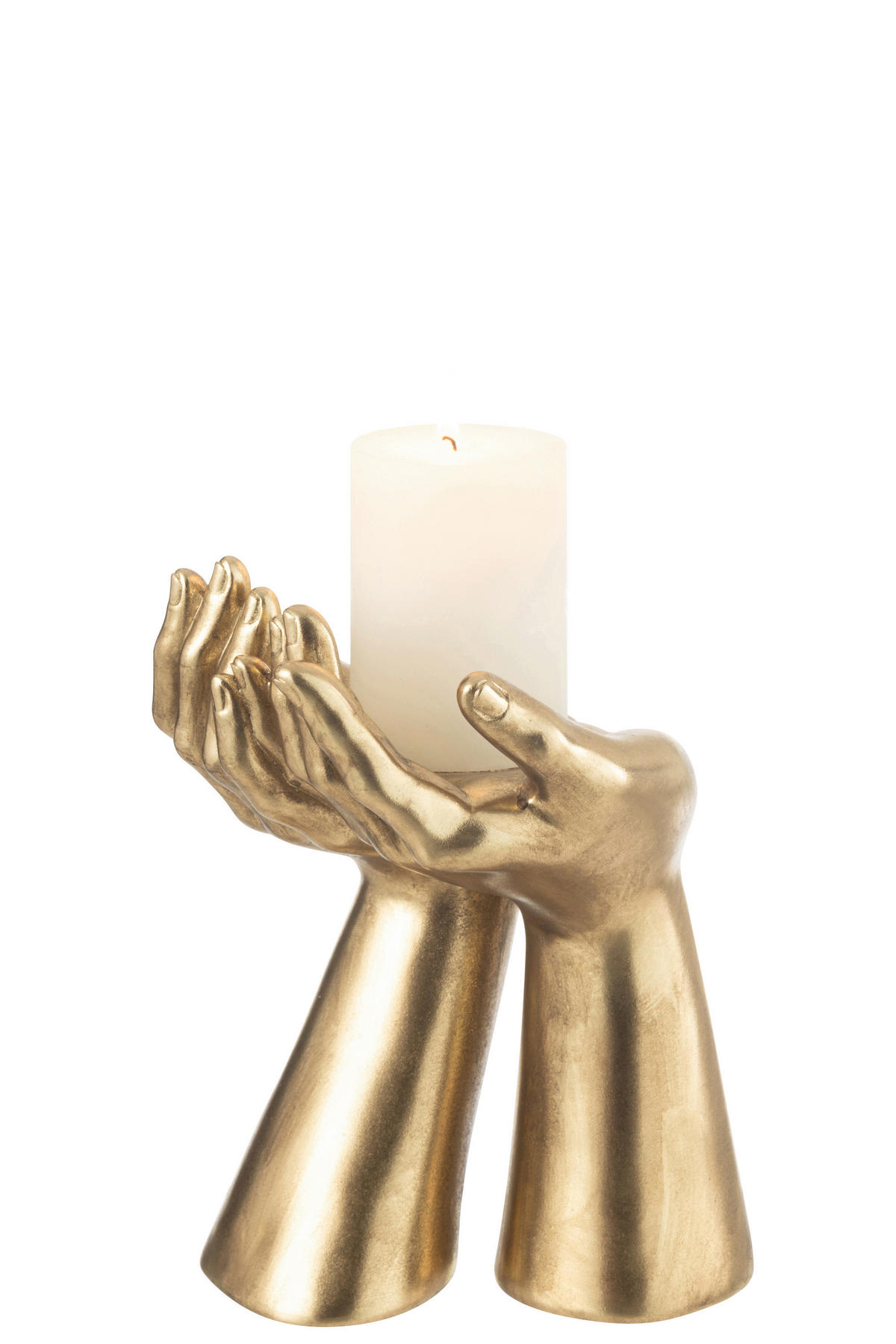 KERZENHALTER - Goldfarben, Basics, Kunststoff (19/17.5/25cm) - Ambia Home