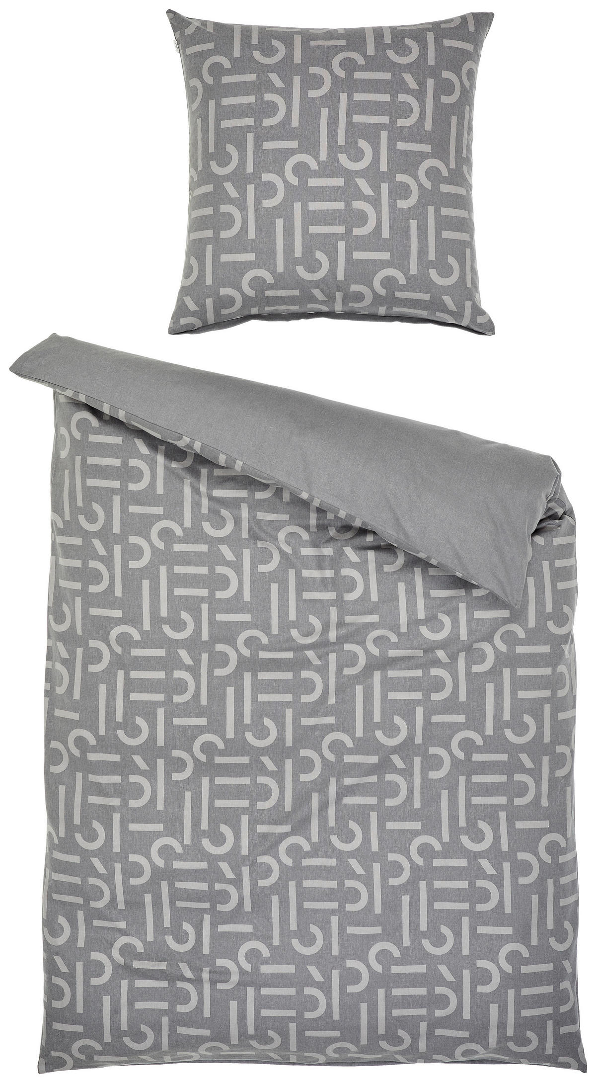 OBOUSTRANNÉ POVLEČENÍ, flanel, antracitová, šedá, 135/200 cm - šedá/antracitová, Basics, textil (135/200cm) - Esprit