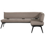 ECKBANK 235/165 cm Webstoff Schwarz, Taupe Buche massiv   - Taupe/Schwarz, Basics, Holz/Textil (235/165cm) - Carryhome