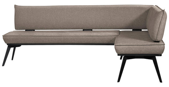 ECKBANK 235/165 cm Webstoff Schwarz, Taupe Buche massiv - Taupe/Schwarz, Basics, Holz/Textil (235/165cm) - Carryhome
