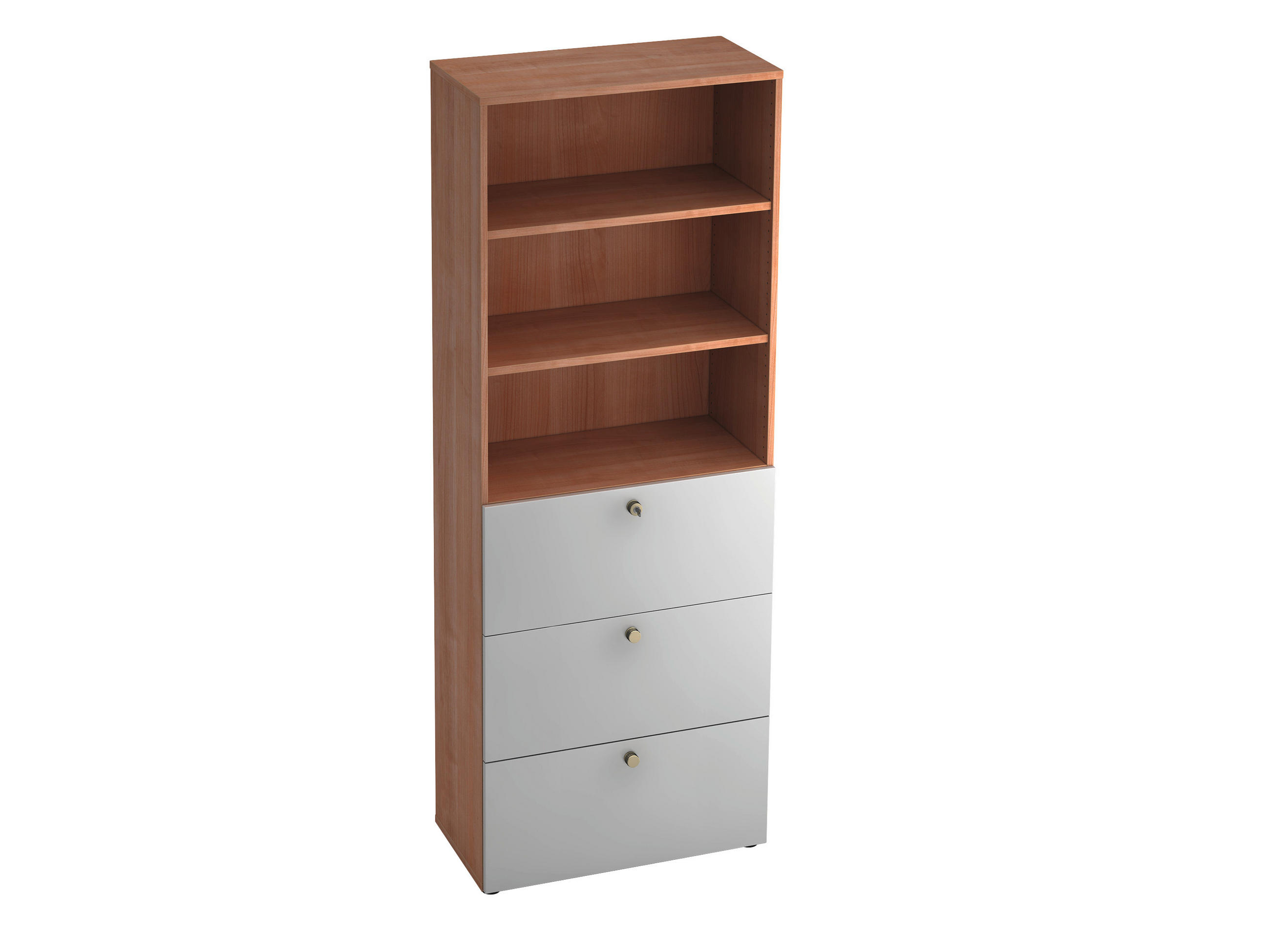 REGALELEMENT Silberfarben, Nussbaumfarben  - Silberfarben/Nussbaumfarben, KONVENTIONELL, Holzwerkstoff/Kunststoff (80/215,6/42cm) - Venda
