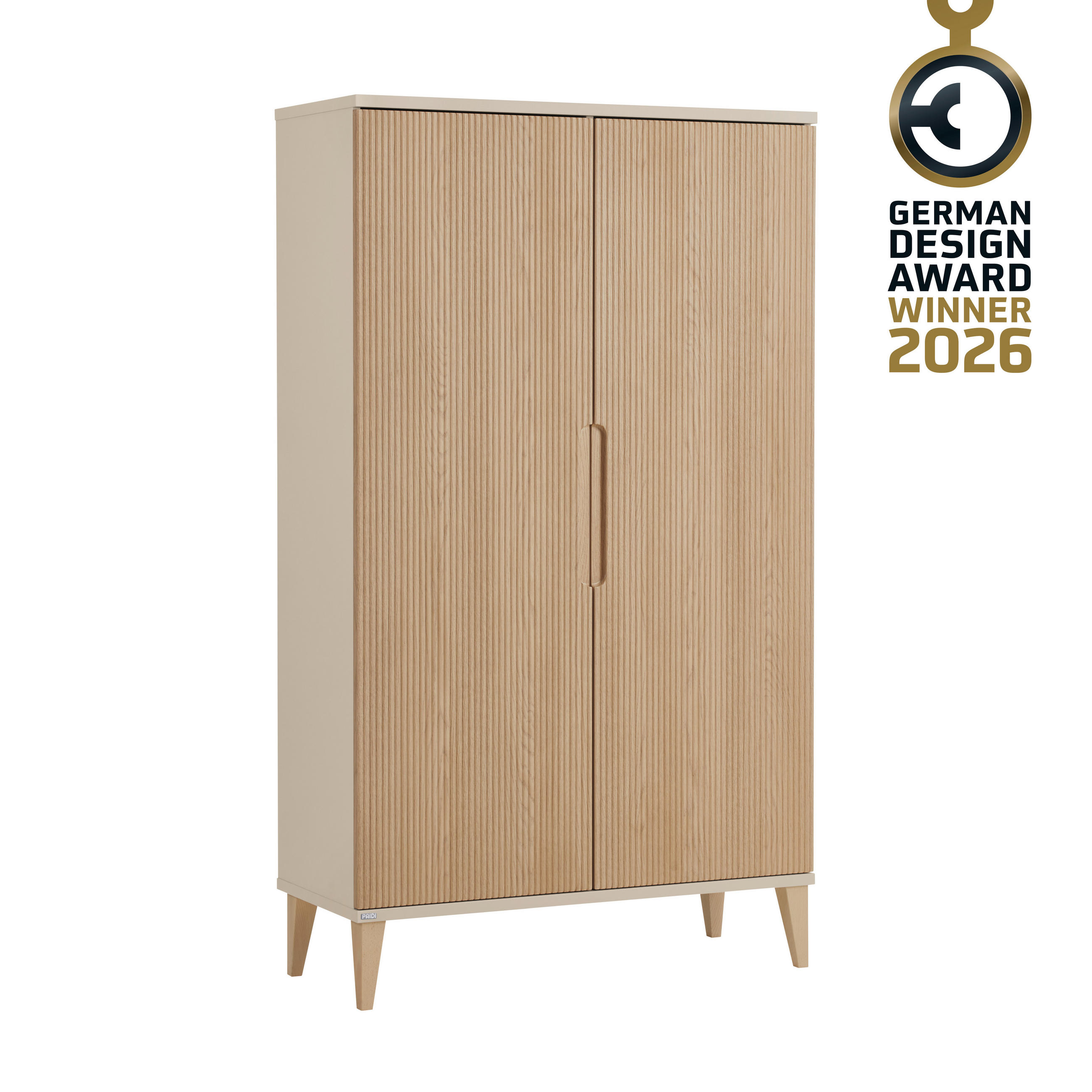 BABYKLEIDERSCHRANK Jonte Eichefarben, Beige  - Eichefarben/Beige, Basics, Holzwerkstoff (95/164/40cm) - Paidi