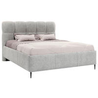 OBLAZINJENA POSTELJA 160 cm   x 200 cm  , tekstil srebrne barve  - srebrne barve/črna, Design, kovina/tekstil (160/200cm) - Boxxx