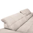 ECKSOFA in Mikrofaser Ecru  - Chromfarben/Ecru, Design, Textil/Metall (265/180cm) - Carryhome