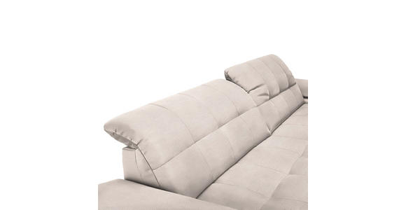 ECKSOFA in Mikrofaser Ecru  - Chromfarben/Ecru, Design, Textil/Metall (265/180cm) - Carryhome