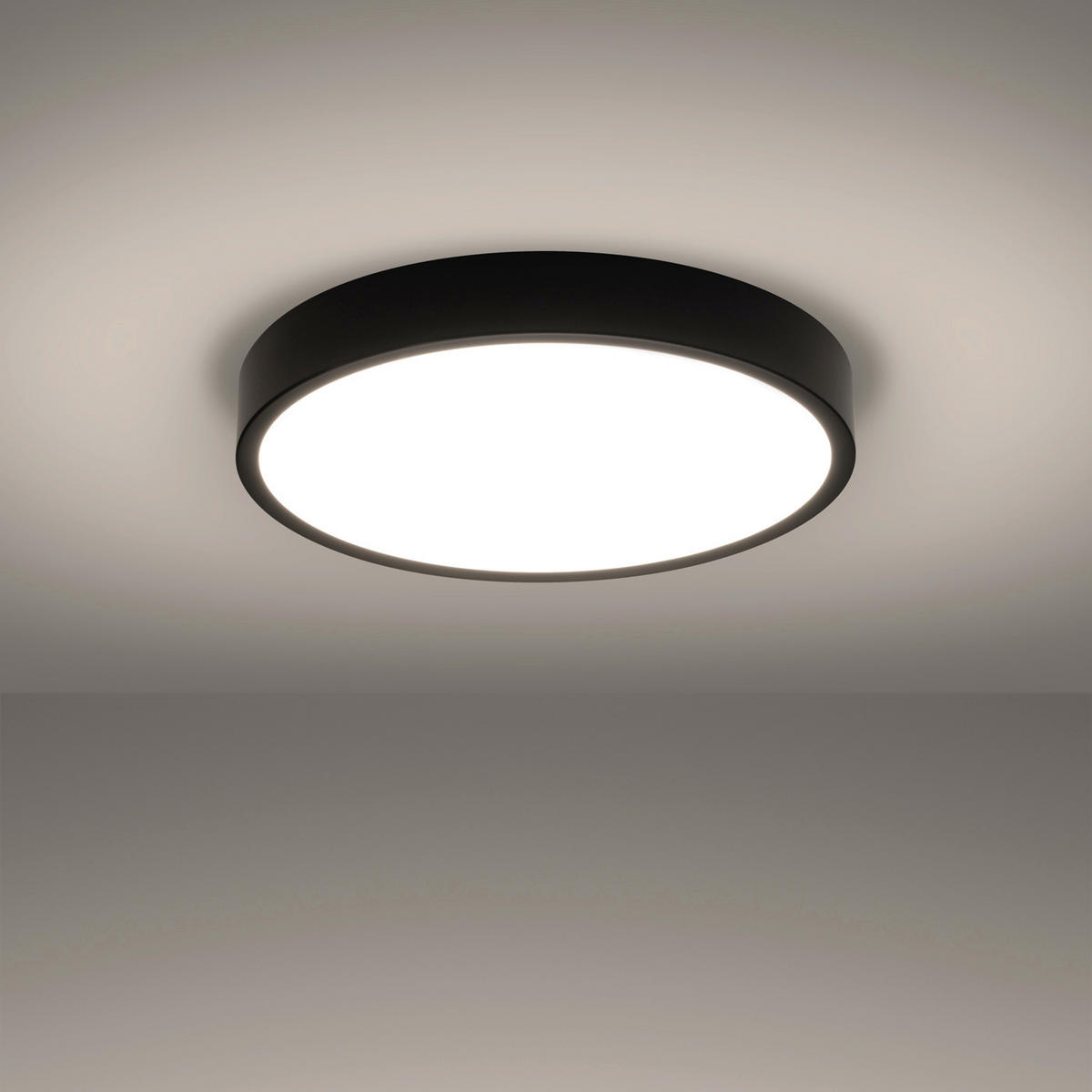 LED-DECKENLEUCHTE Onyx 50/50/6 cm  - Schwarz, Design, Metall (50/50/6cm)