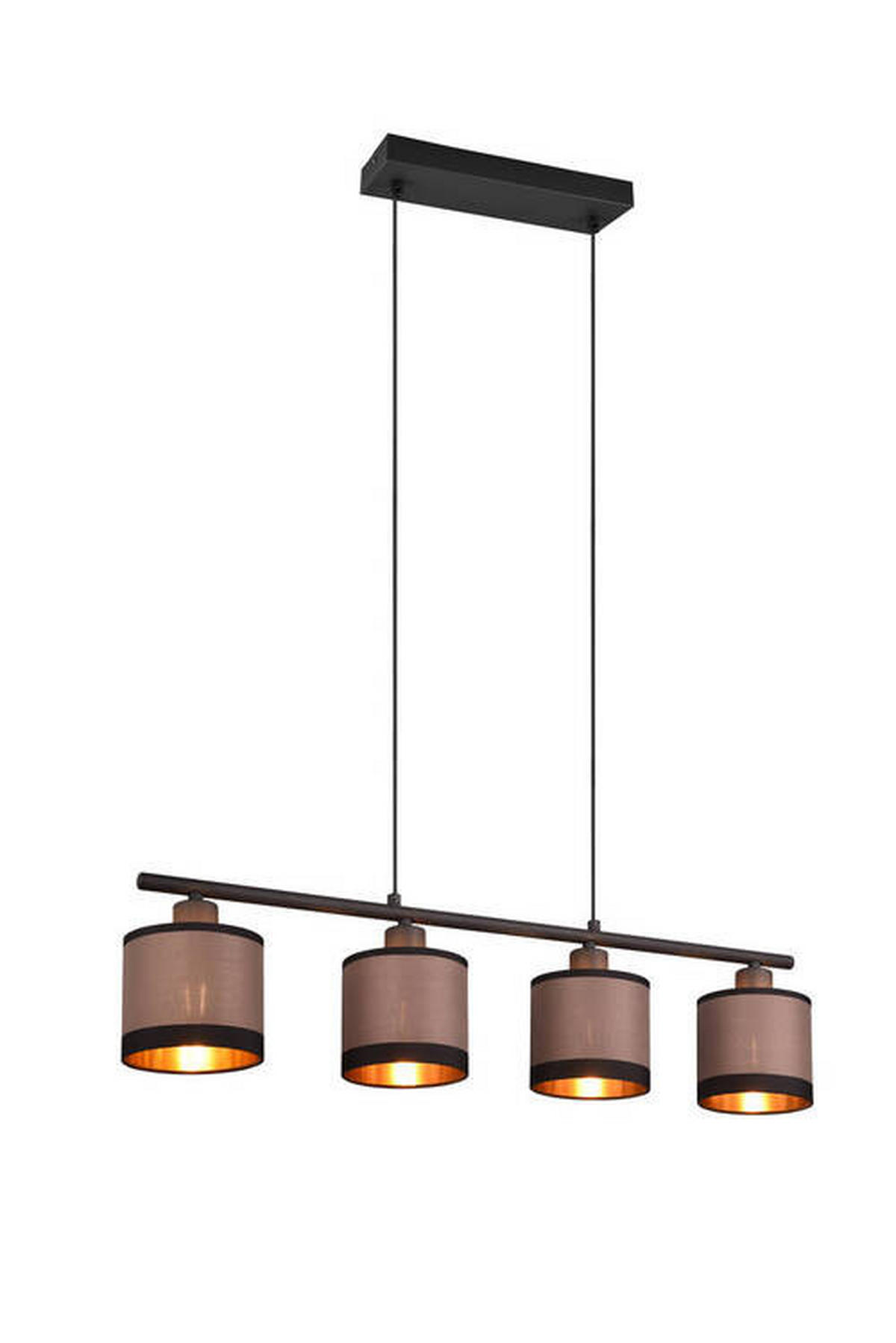 PENDELLEUCHTE Davos 75/12/150 cm   - Taupe/Goldfarben, Design, Textil/Metall (75/12/150cm)