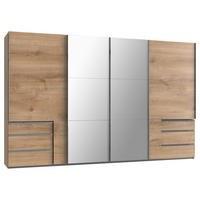 SKRIŇA S POS. DVER. – HOR.VED, farba duba, 350/216/65 cm - farba duba/chrómová, Basics, kov/kompozitné drevo (350/216/65cm) - MID.YOU