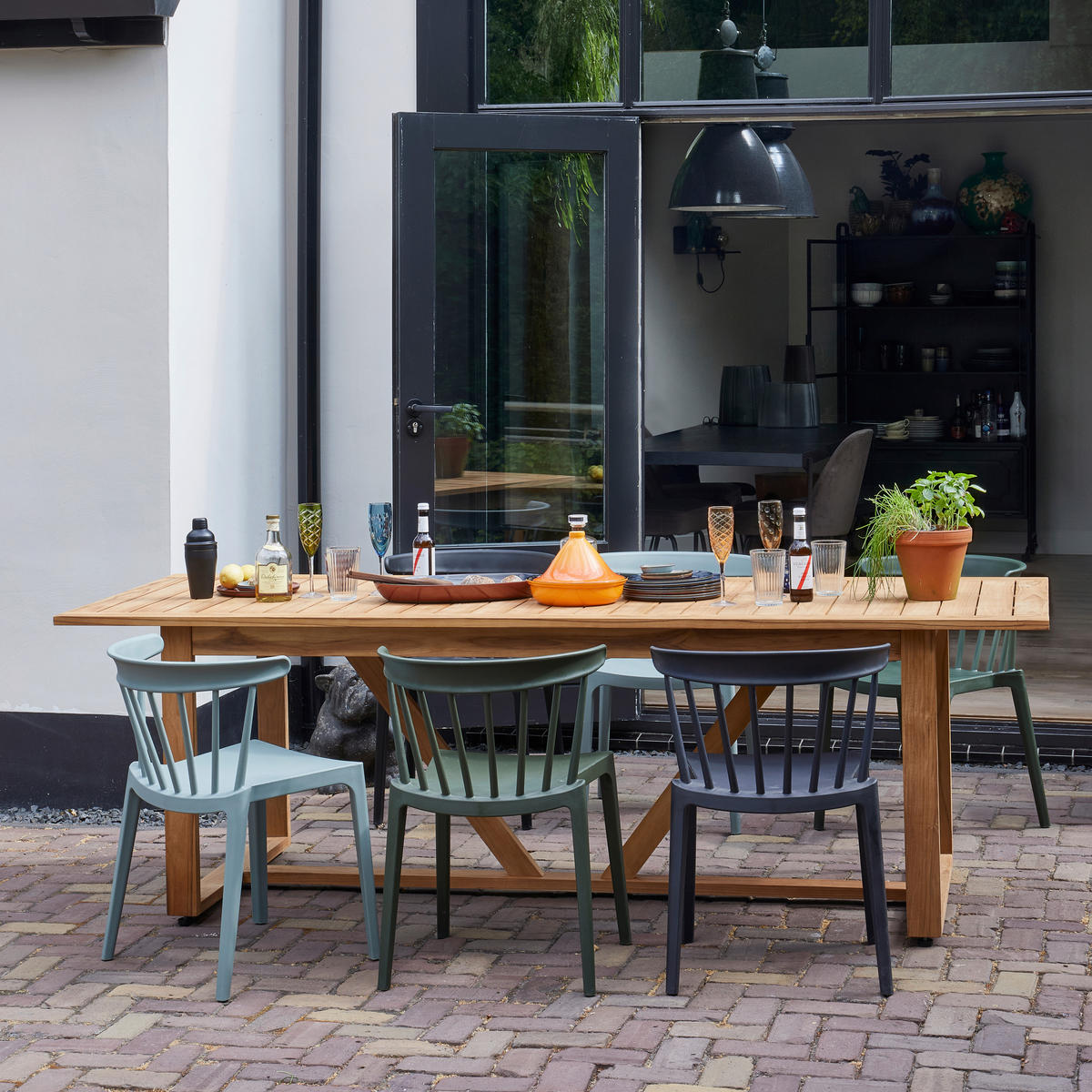 GARTENSTUHL-SET Grün  - Grün, MODERN, Kunststoff (52/75/53cm) - Livetastic