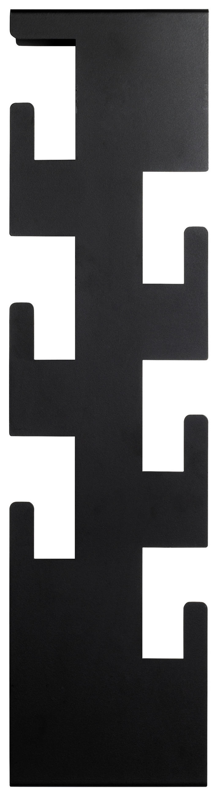 WANDGARDEROBE - Schwarz, Design, Metall (15/60/8cm)