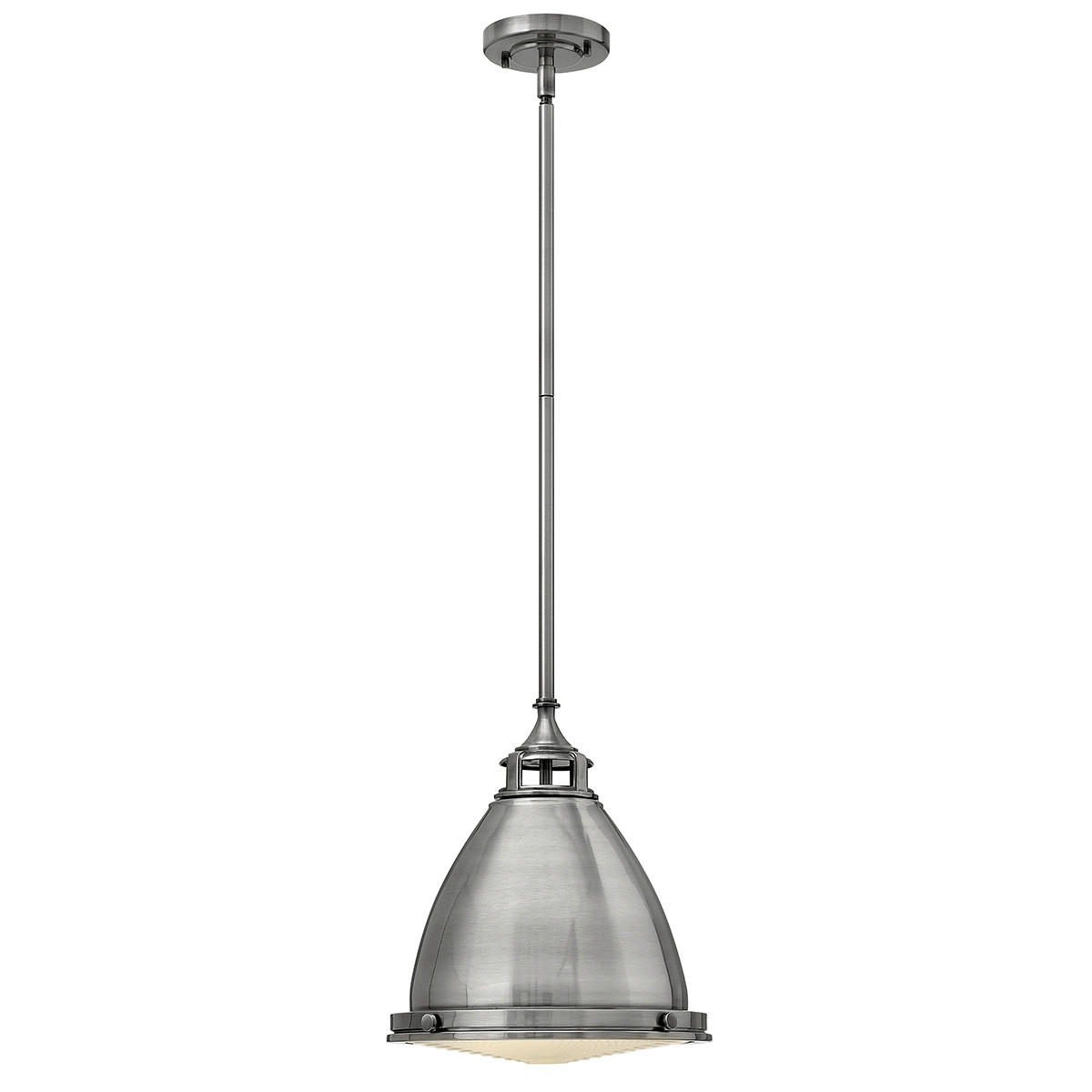 HÄNGELEUCHTE 32.4/42.6 cm    - Nickelfarben, Konventionell, Glas/Metall (32.4/42.6cm) - Elstead Lighting